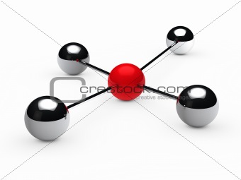 Leadership concept with red sphere