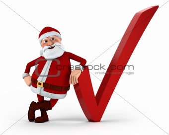 Santa with check mark