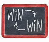 win-win concept on blackboard