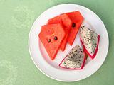 watermelon and dragon fruit