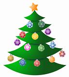 Christmas Tree with Colorful Ornaments