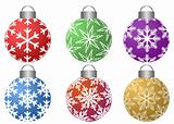 Colorfull Ornaments with Snowflakes Pattern