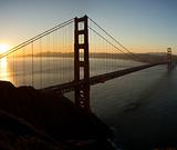 Sunrise over Golden Gate Bridge and San Francisco Bay