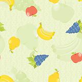 seamless background with cartoon fruit