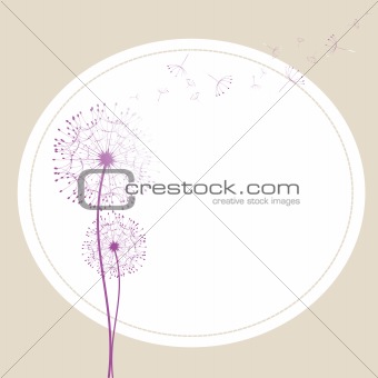 Springtime dandelion greeting card