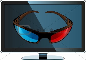 3D monitor and glasses