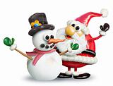 VeggieFruit Christmas Snowman & Santa