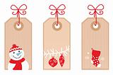 Retro Christmas Gift Tags isolated on white ( red )
