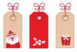 Retro Christmas Gift Tags or Labels ( red )
