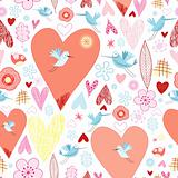 texture of hearts and birds