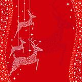 Red Christmas deer greeting card