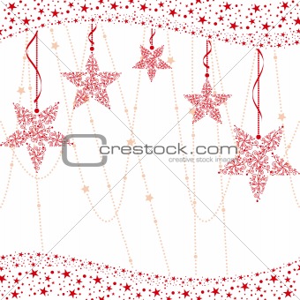 Abstract elegance red christmas snowflake greeting card