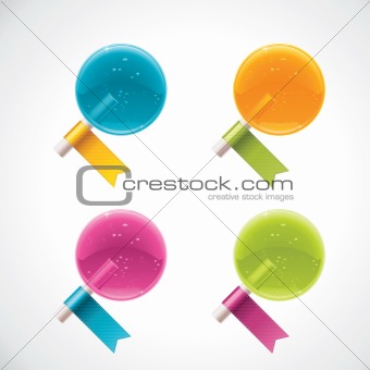 Vector lollipops with ribbons