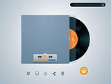 Vector vinyl disk in envelope music player