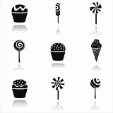 black desserts icons
