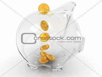 glass piggy bank