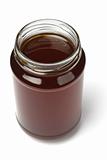 Open jar of honey
