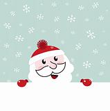 Santa banner with snowing winter sky background - vector

