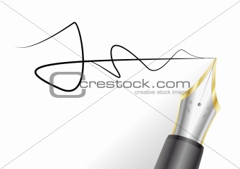 fountain pen with signature