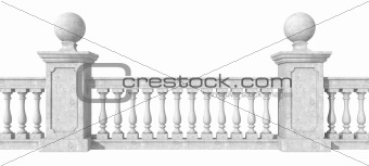 Balustrade on white