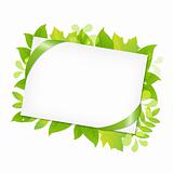 Green Leafs And Blank Gift Tag
