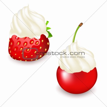 Strawberry And Cherry With Cream