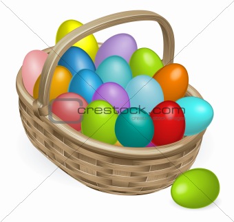 Easter eggs basket illustration
