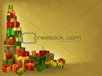 Gold Christmas gift background