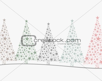 5 christmas trees colorful 