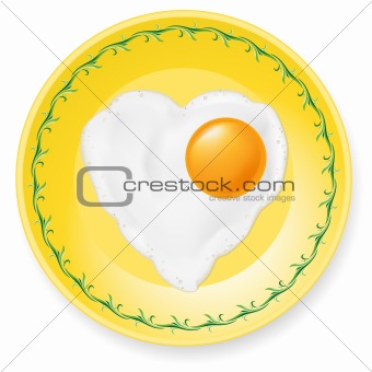 Fried egg on plate 