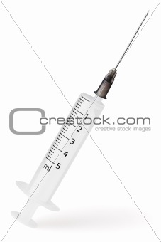 Plastic medical syringe