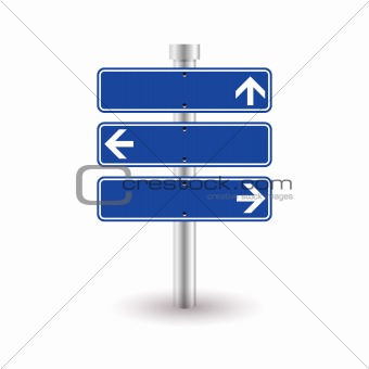 blue direction sign