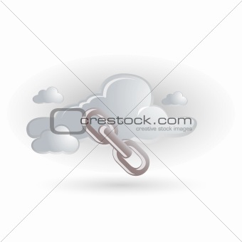 chain icon with cloud
