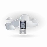 cloud and mobile phone icon