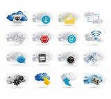 cloud network icon set