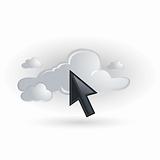 pointer and cloud icon