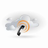 cloud and phone signal icon