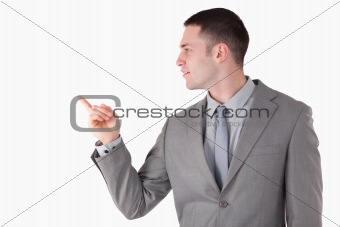 Businessman pointing at something