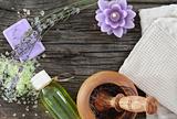 Lavender spa with essential oil