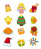 cute cartoon Christmas element icon set