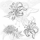 Decorative background with floral element 