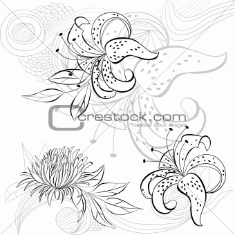 Decorative background with floral element 