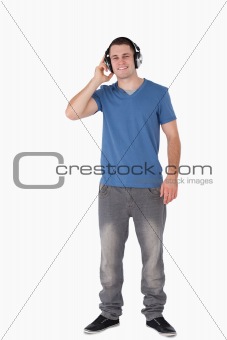 Portrait of a smiling man with headphones