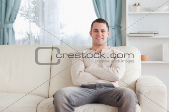 Man sitting on a couch