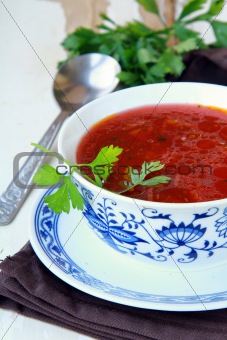 traditional Russian ukrainian borscht soup