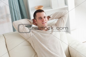 Man relaxing on a couch