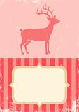 Retro illustration of Christmas deer