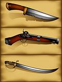 set of ancient weapon,