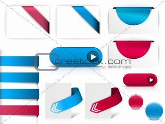 Blue and purple vector elements for web pages