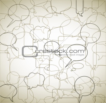 Vector vintage background made from speech bubbles